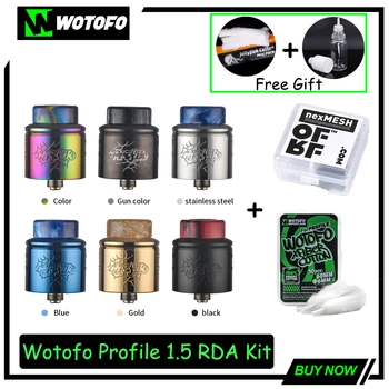 

Original Wotofo Profile 1.5 RDA tank Kit Profile Upgrade Version Vape Tank NexMESH 0.13/0.15/0.16Ohm Mesh Wire Wotofo Cotton