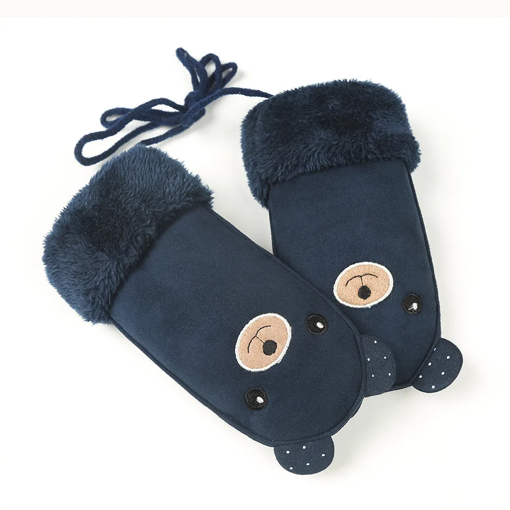 Новые детские зимние теплые толстые перчатки, детские перчатки, зимние теплые бархатные Утепленные перчатки с рисунком, варежки Eldiven