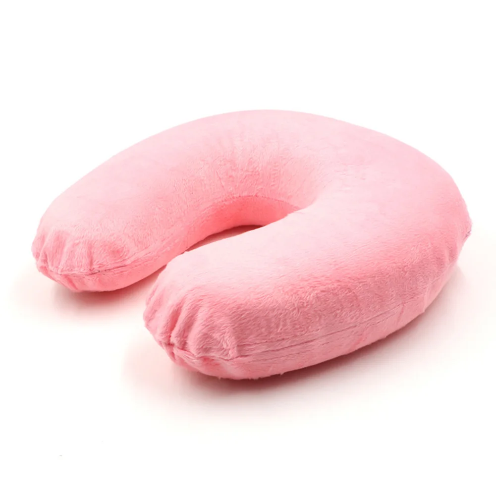 pink 38*28*8 см 1 удобная u-образная подушка для шеи для путешествий, автомобиля, самолета, офиса, подголовник, роскошная модная однотонная подушка - Цвет: pink