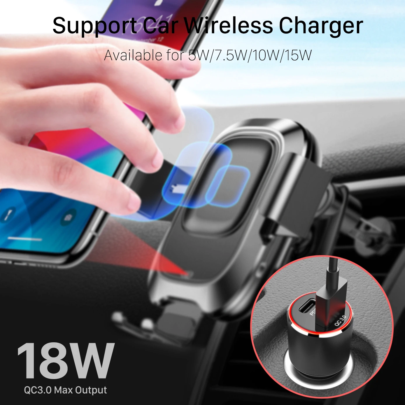 83W Car Charger,1port USB C PPS/PD 65W/45W/30W/18W,1port QC3.0/AFC for TYPE C laptop iphone13 11/SE S10/S20/Note 10 XPS 13/15/17 usb charger 12v