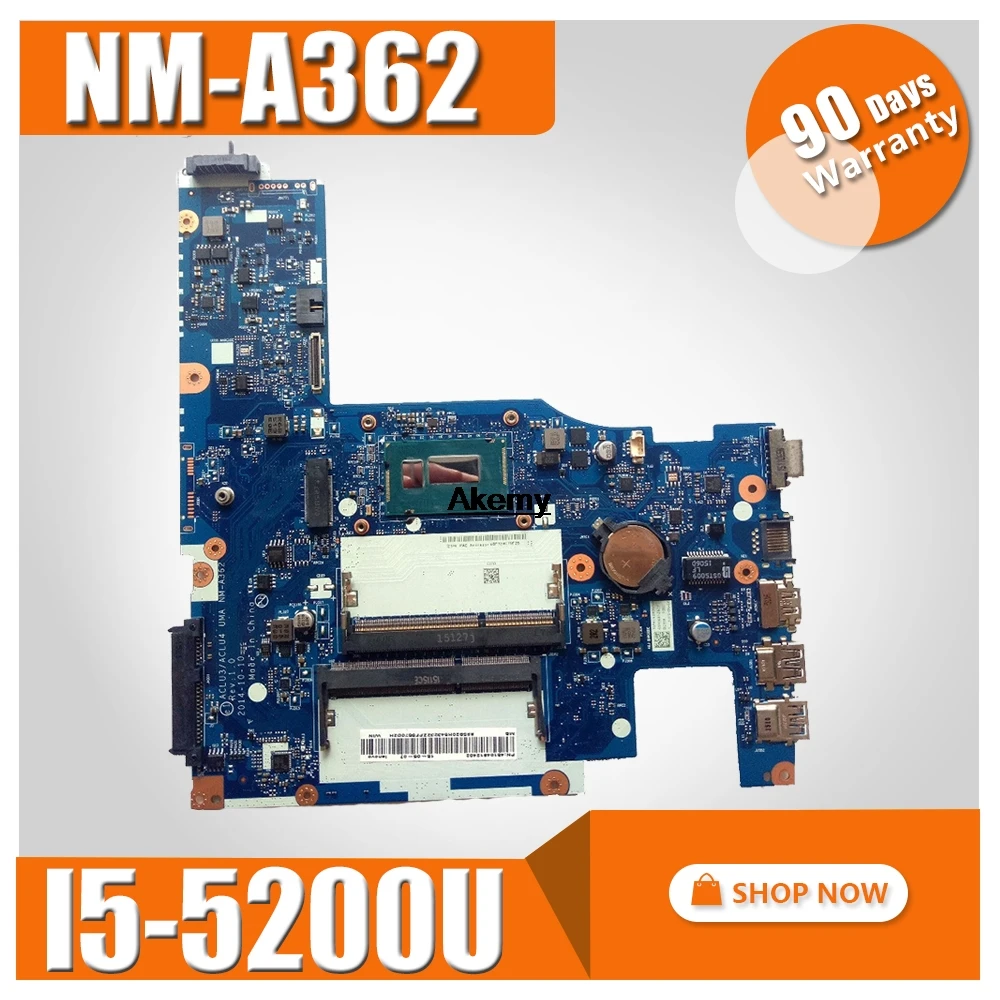 

AKEMY NM-A362 Laptop motherboard for Lenovo G50-80 original mainboard I5-5200U