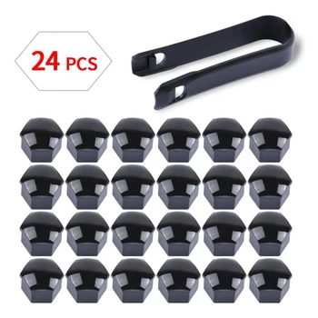 

Partsworld Wheel bolt caps 19mm 24 pieces universal plastic wheel nut caps with pulling hook