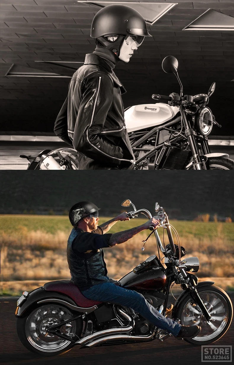 LVCOOL мотоциклетный шлем для мужчин Ретро Винтаж Половина шлем Casco Мото шлем скутер мотоциклетный гоночный шлем для верховой езды с точками