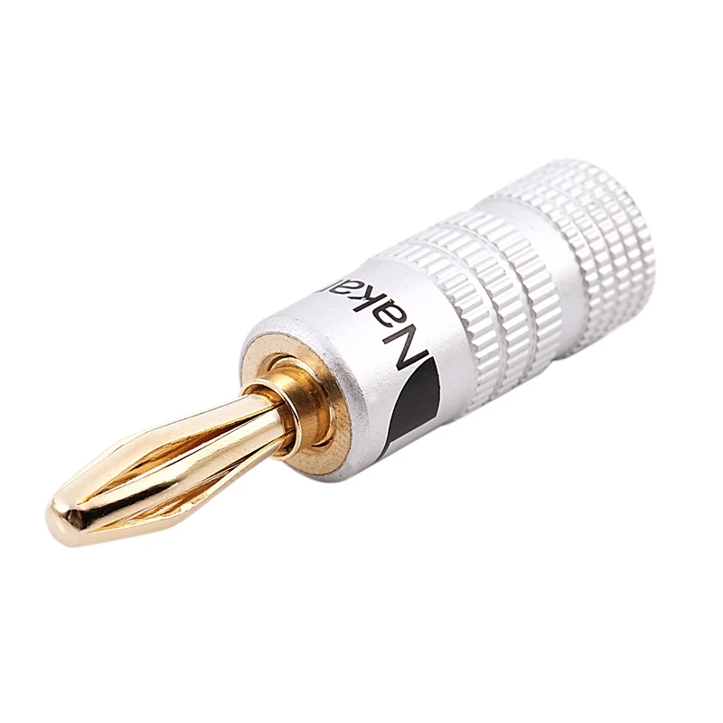 New 24 pcs 24K Gold Nakamichi Speaker banana plug Audio Jack connector