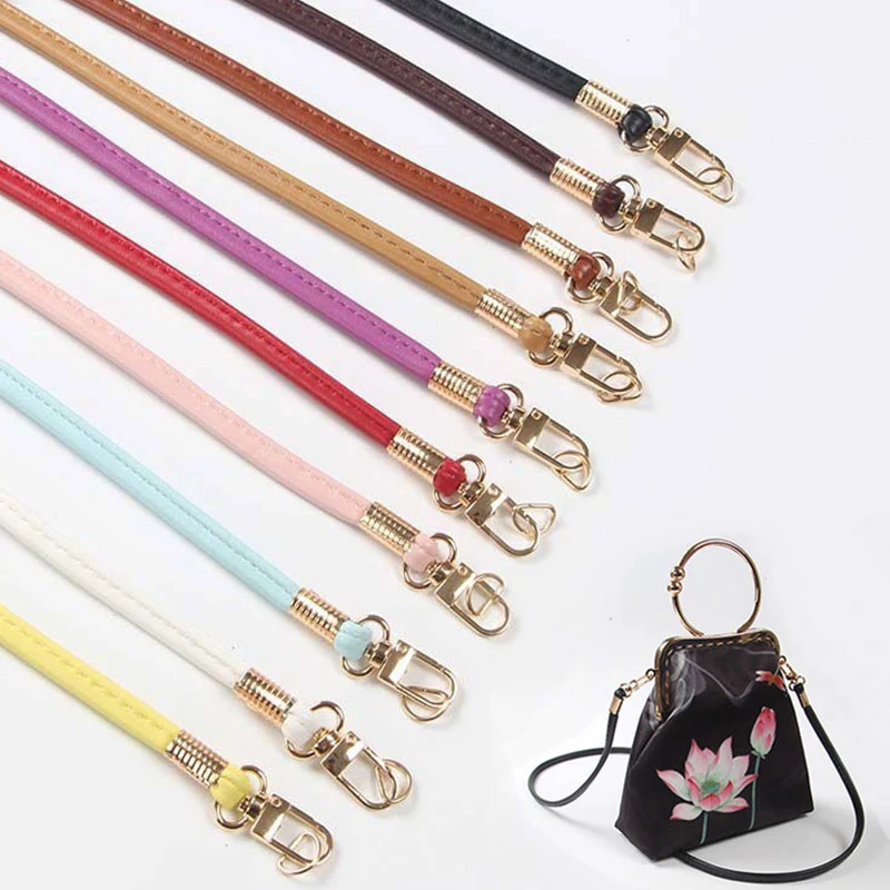 Candy Color Crossbody Small Carry Strap Soft Handbag Handle Bag Accessories PU Strap Sholder Bag Belts Leather Thin Crossbody