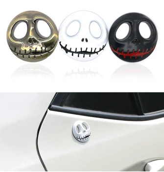 

Pumpkin King Jack Skellington Skull 3D Metal Car Auto Motorcycle Badge Emblem Stickers Chrome Tuning Car-Styling Accessories