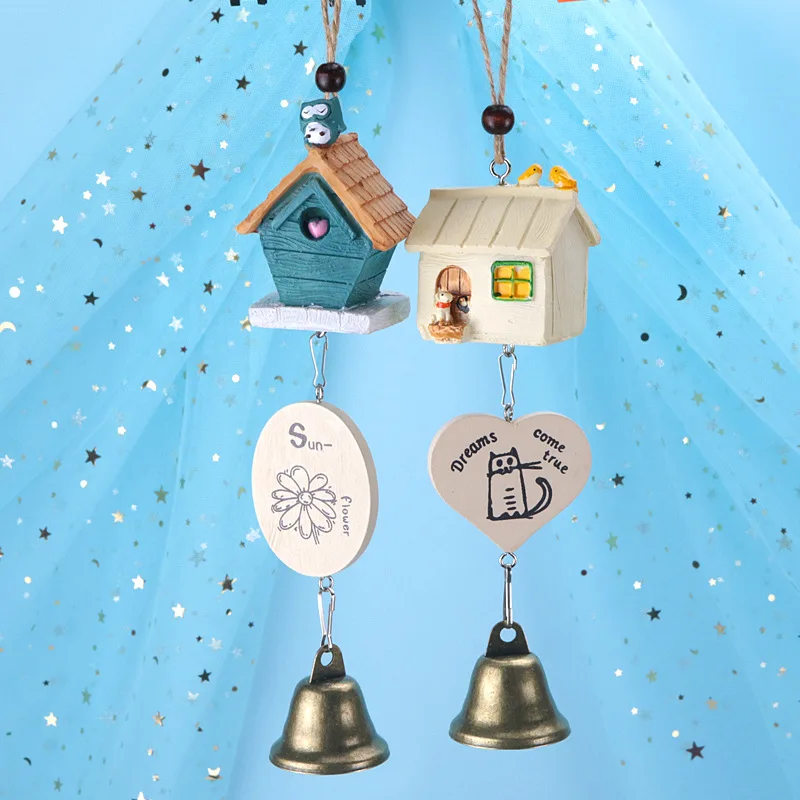 30CM Outdoor Resin Wind Chimes Ornaments Cartoon Bird Car Pendant Room Home Decor Handmade Crafts | Дом и сад