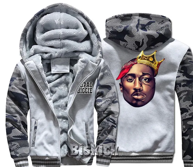Новая мода для мужчин wo Мужская теплая Толстая куртка зимняя теплая tupac biggie хипстер уличная бархатная Толстовка Топ толстовки