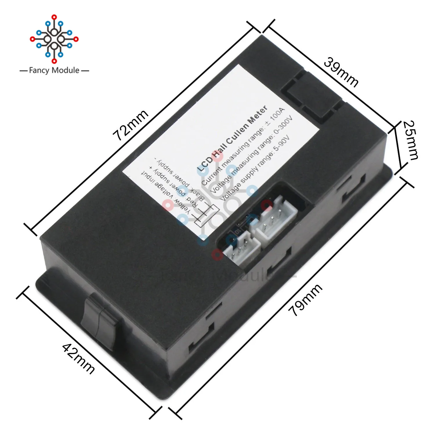 Diymore мультиметр DC 0-300 В 100A STN lcd цифровой измеритель Холла Каллен Напряжение Ток мощность энергии емкость батареи тестер w/катушка