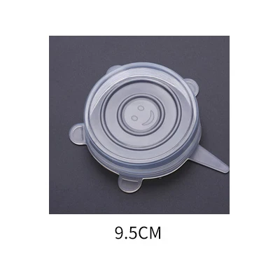 9.5cm 6 шт. Пластиковые Силиконовые стрейч многоразовые крышки для сохранения свежести фруктов и овощей инструменты для кухни Gagets - Цвет: 9.5cm