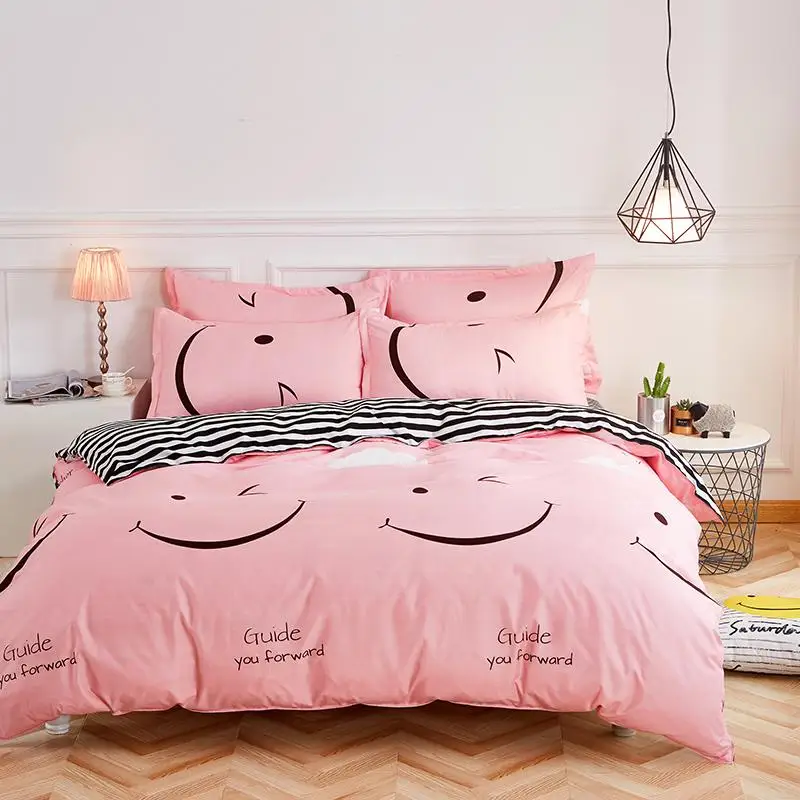 Постельное белье в полоску с сердцем 4 шт./компл. набор пододеяльников