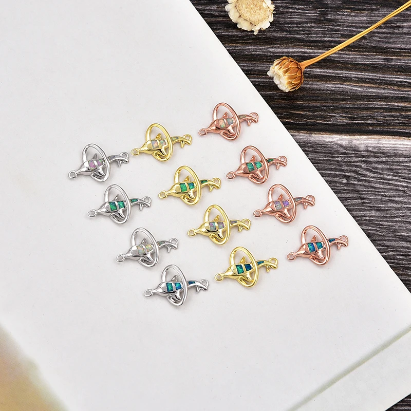 

1pcs or 4pcs mix and match Dolphin Opal can be equipped with natural stone for ladies bracelet earrings DIY jewelry production