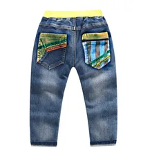 Алиэкспресс Лидер продаж джинсовые брюки для мальчиков свободные эластичные детские брюки Осенняя детская одежда стиль Гусеничный