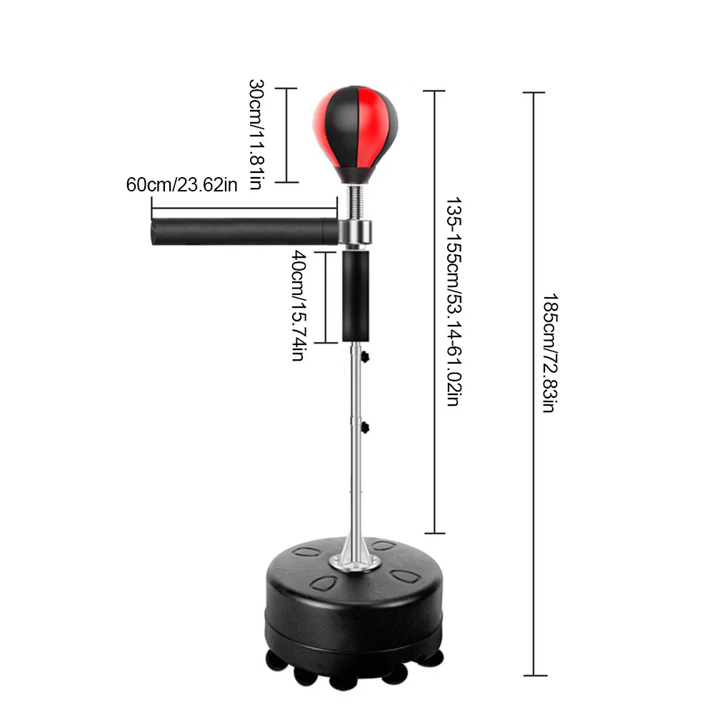US $114.18 Boxing Speed Response Target Highquality Durable Adjustable Height Training Boxing Ball Professional Heavy Stand Punching Bag