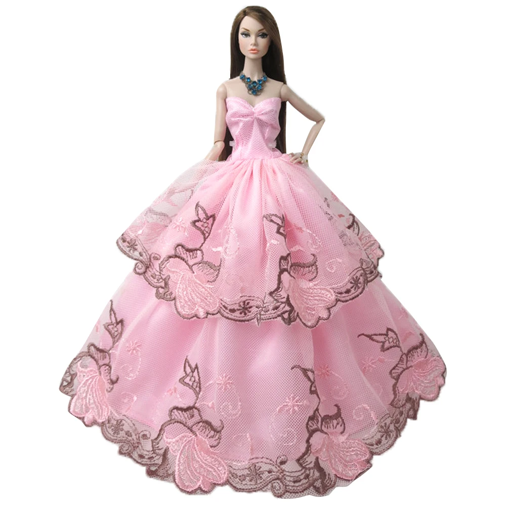 NK New One Pcs Princess Wedding Dress Cute Lace Noble Party Gown For Barbie Doll Girl' Toys Accessories 01A 9X | Игрушки и хобби