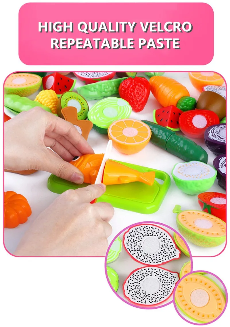 30 шт./компл. Детские кухонные игрушки резка фрукты овощи ролевые игры Juguetes милые пластиковые развивающие подарки для мальчиков и девочек