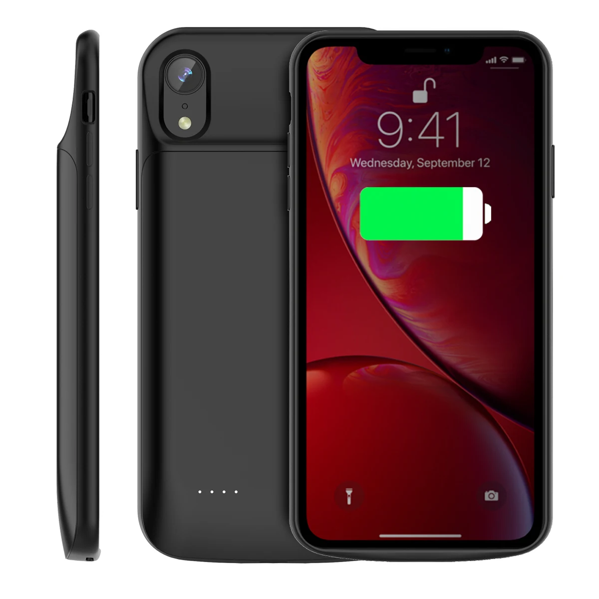 Чехол для зарядного устройства для iPhone Xr, чехол для аккумулятора с аудио 6000 мАч, внешний аккумулятор, чехол для зарядки s, внешний резервный внешний аккумулятор, чехол - Цвет: Black