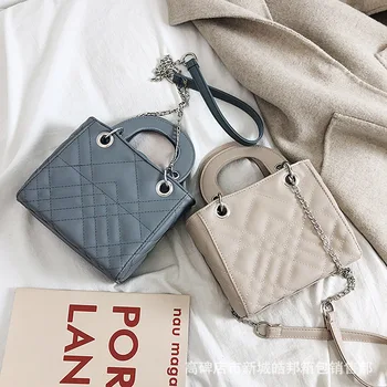 

2019 Fall Ring Chain Small Bag Women's Bag New Small Fresh Hundred Set 1 Shoulder Pu Small Bag Small Square Bag