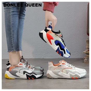 

2020 New Summer Women Sneakers Breathable Rainbow Color Fashion Casual Height Increasing Female Chunky Ladies Shoes Flat Loafers