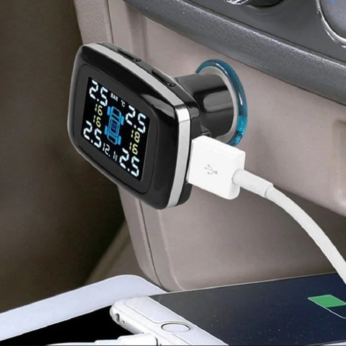 Система контроля давления в автомобильных шинах TPMS цифровой дисплей в реальном времени 4 датчика YAN88