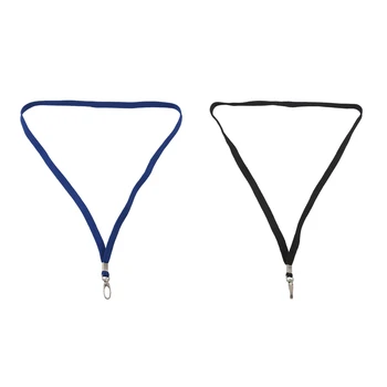 

2 Pcs Neck Strap Lanyard Keychain Key Office ID Card Key Phone Work Permit Holder, Royal Blue & Black
