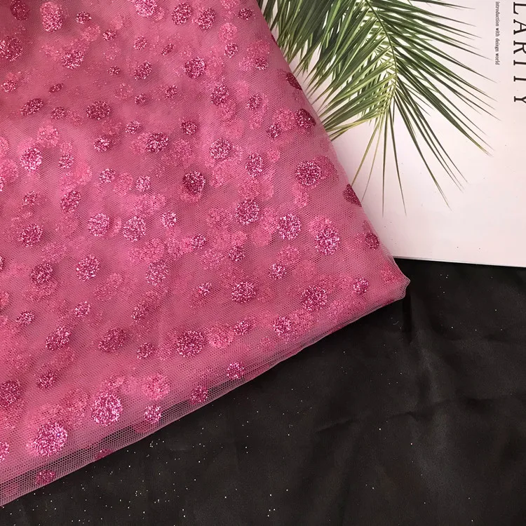 rose red Ширина 150 см, блестящие пайетки, Золотая Мягкая сетчатая ткань для рождества, юбка-пачка, детское платье, материал для свадебной вечеринки - Цвет: rose red