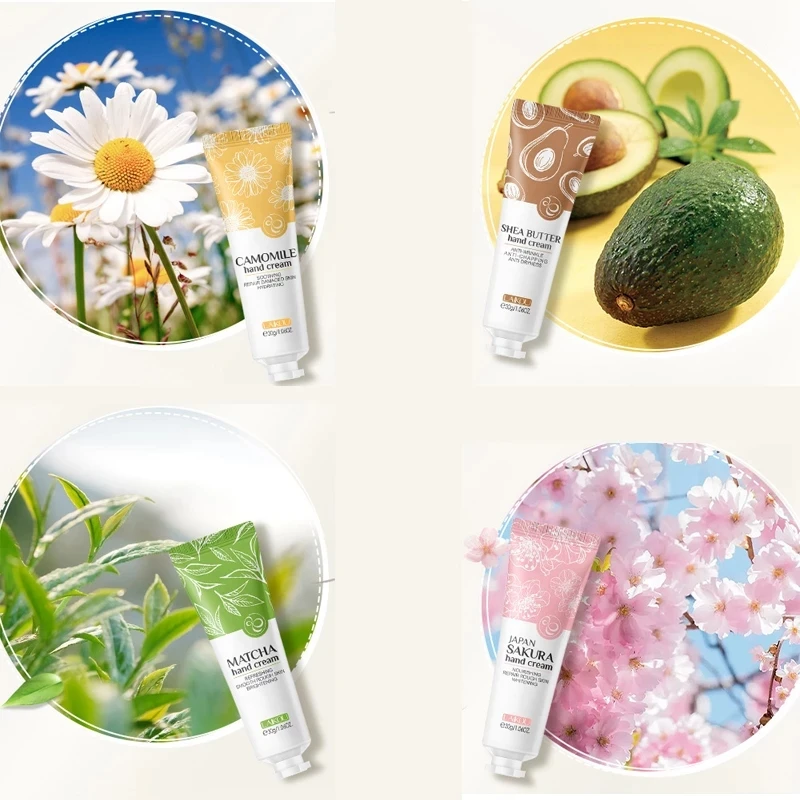 4pcs Deep Moisturizing Refreshing Hand Cream Sakura Matcha Shea Butter Chamomile Gentle Soften Keratin Improve Dry Body Lotion 4 4pcs Deep Moisturizing Refreshing Hand Cream Sakura Matcha Shea Butter Chamomile Gentle Soften Keratin Improve Dry Body Lotion - Image 4