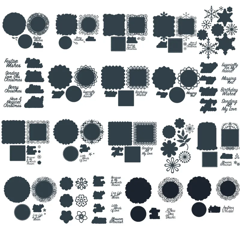 

Circle Frame Flower Snowflake Metal Cutting Dies Scrapbooking Album Paper DIY Card decoration Craft Embossing Die Cuts 2019 New