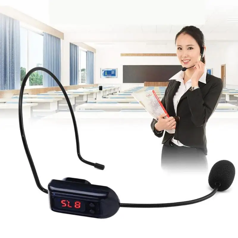 Wireless Microphone Radio FM Headset Handsfree Megaphone Mic For Loudspeaker Teaching Tour Guide Sale Promotion Lectures Meeting