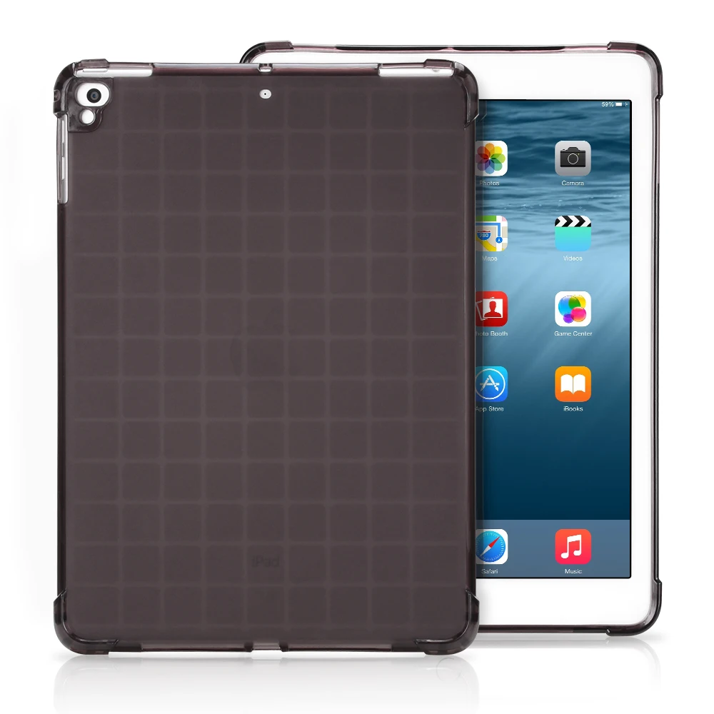 black ТПУ мягкий чехол для ipad 9,7, силиконовый прозрачный тонкий чехол для ipad 5 6, мягкая задняя крышка для ipad pro9.7 Air2 Air 1 - Цвет: black