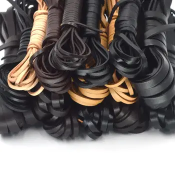 

KALASO 2Yards(1.83M) Vintage Genuine Cowhide Cow Leather Cord Strip Flat Rope DIY Craft Jewelry Bag Leathercraft