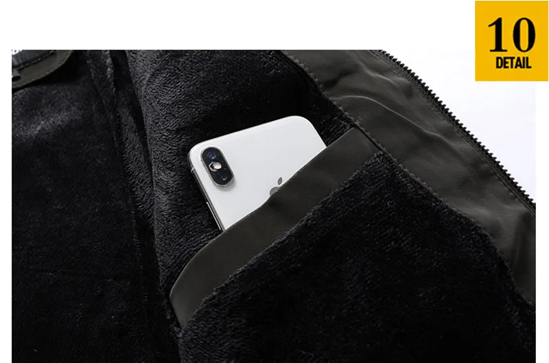 KIOVNO Men Winter Pu Leather Jacket Coats Fleece Lined Motorcycle Embroidery Jackets Outwear For Male Size M-3XL Windbreak (16)