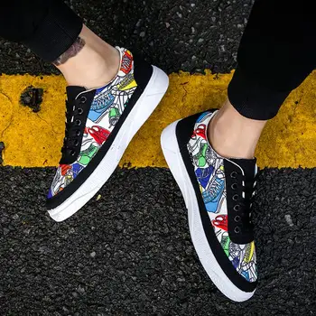 

New Spring Autumn New Casual Fashion Canvas Man Sneakers Shoes Teenage Comfortable Breathable Non Slip tennis Shoes