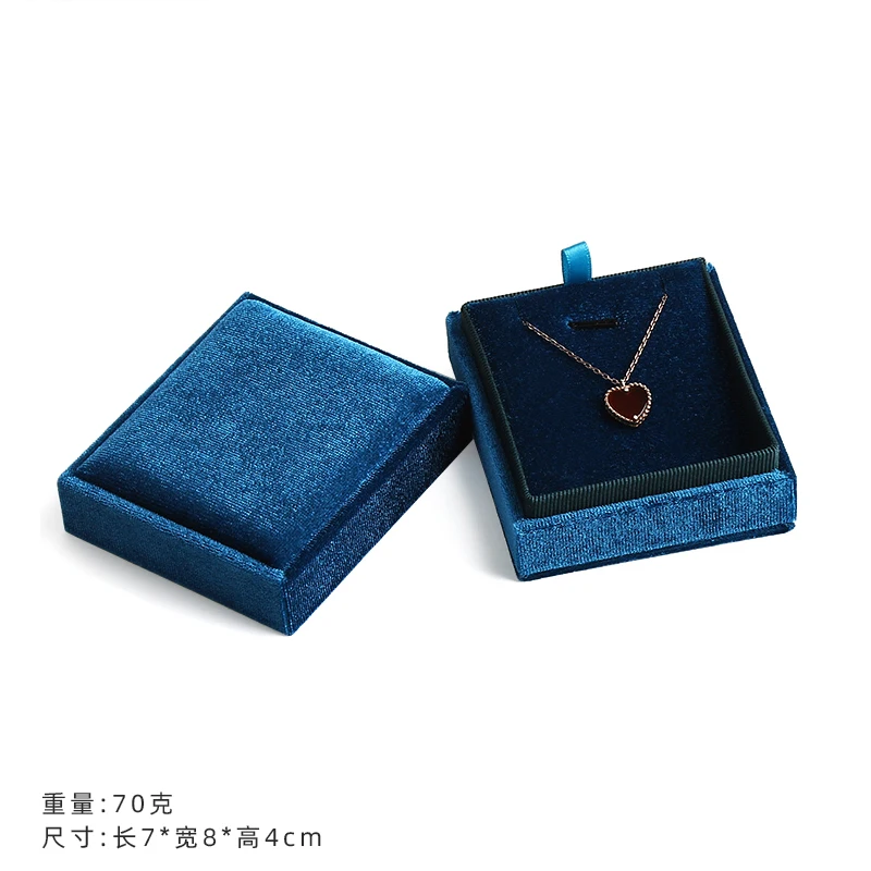 Delicate Handmade vintage velvet pendant necklace boxes gift box pink ribbon storage ring boxes jewelry packaging high-quality 