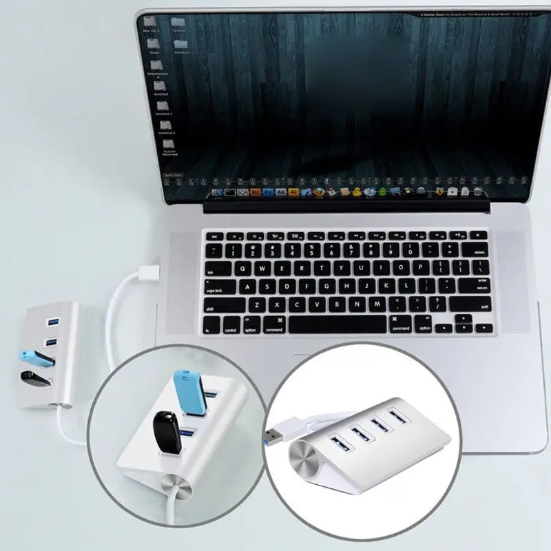 Универсальный алюминиевый 4 порта USB 3,0 концентратор Высокоскоростной адаптер кабель для ПК ноутбук