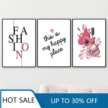 Billig Mode Nagel Drucke Nagel Schönheit Wand Kunst Leinwand Malerei Drucke Nagellack Wand Decor Schönheit Salon Poster Ästhetischen Room Decor