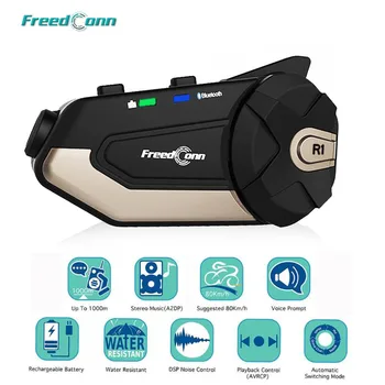 

FreedConn R1 Motorcycle Bluetooth WiFi Recorder Headset Intercom with Builtin Sport Camera for Video Recording & Capturing Photo