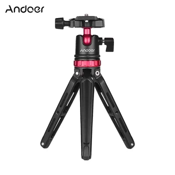 

Andoer Aluminium Alloy Desktop Tabletop Tripod with Panoramic Ball Head Ballhead Quick Release Plate Bubble Level 1/4 In Screw