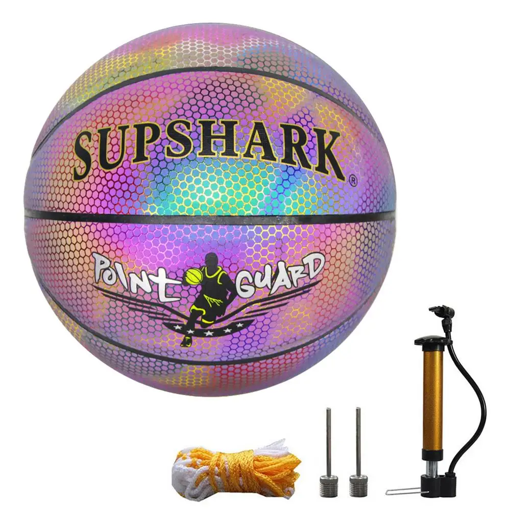 Glowing Holographic Luminous Basketball Reflective Flashing Basketball