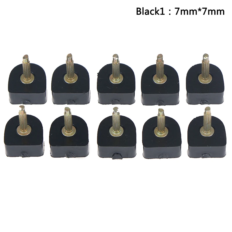 Black 7x7mm 10 штук = 5 пар детских носков высокого набойка краны дюбель Лифты Замена колпачки на Каблук Защиты высокий каблук ремонт советы шпильки для женская обувь - Цвет: Black 7x7mm