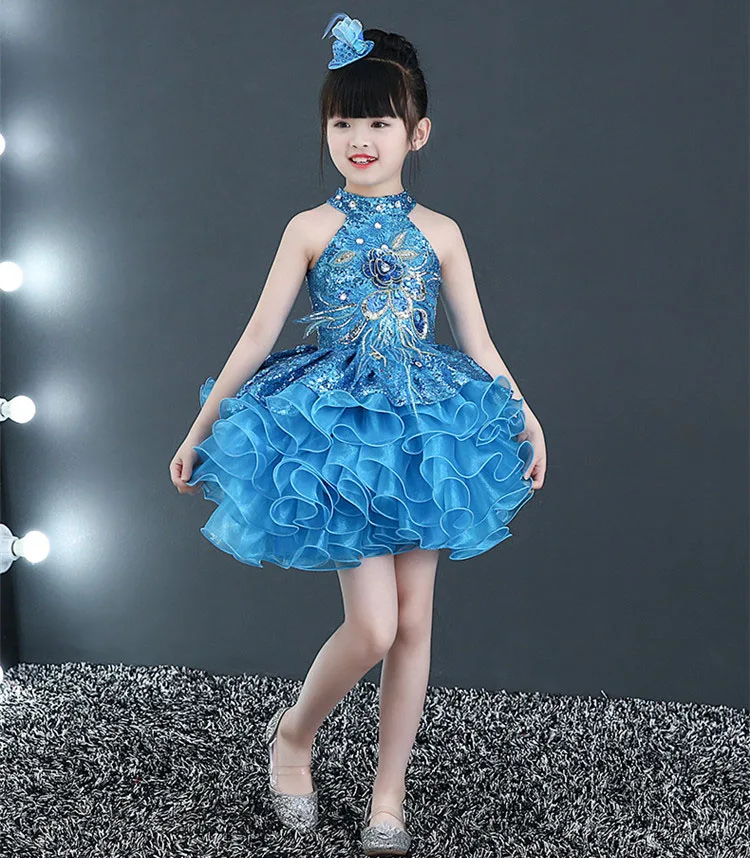 Детские многослойные платья с бусинами для свадебной вечеринки размеры от 2 до 10, пышное мини-платье с вырезом лодочкой для маленьких девочек Бальные платья