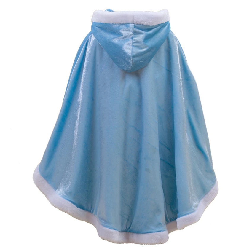 Children Fancy Halloween Cosplay Costumes Frozen Cloak Stage Performance Hooded Wizard Shawl Girls Velvet Warm Solid Cape