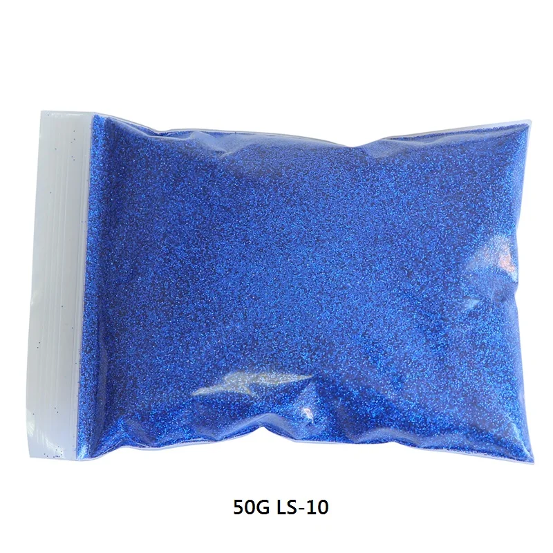 50G LS-10 50 г/пакет голографический блестящий для ногтей порошок лазер серебряный лак для ногтей Шестигранная форма лак для маникюра художественное оформление ногтей Dip порошок - Цвет: 50G LS-10