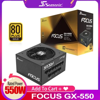 

Seasonic Focus GX550W Power Supply PSU PFC Silent Fan 550W ATX 24pin 12V 80PLUS Gold PC Computer SATA Gaming PC Power Supply