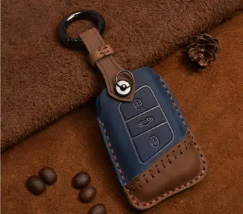 

Fashion Car Genuine Leather Key Case Cover For VW Passat B8 CC Magotan For SKoda A7 Octavia Superb Remote Key Protect Accesories