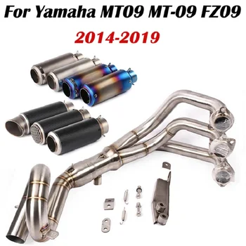 

Motorcycle Full Exhaust System Header Loop Front Pipe Muffler Slip-On For MT09 FZ09 MT-09 FZ-09 2014-2019 Tracer 900