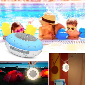 

Newly Wireless Bluetooth Speaker LED Night Light Touching Sensor Bedside Lamp Waterproof with Carabiner BN99