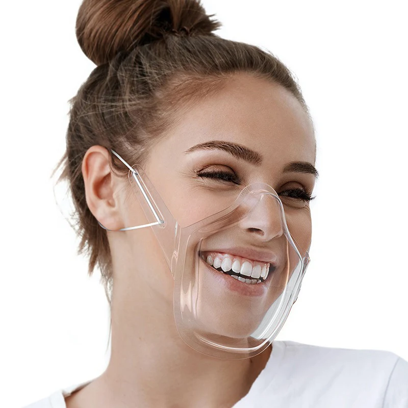 Clear Anti-Fog Anti-spitting Face Mask For Women Men Reusable Breathable Durable PC Mouth Shield PET Plastic Masks | Дом и сад