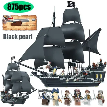 

875PCS Pirates of the Caribbean Building Blocks Toys For lepining The Black Pearl Ship Toys for Girls Boys Children