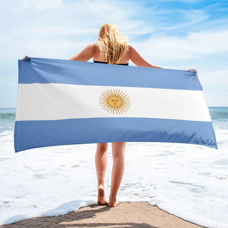 

Argentina Flag Printed Beach Towel Outdoor Bath Towel Yoga Mat Microfiber Fabric Beach Towel For Adults